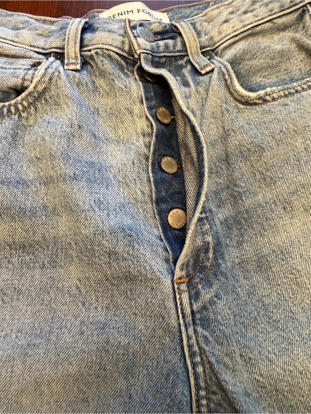 Denim Forum High-Rise Straight Jeans in Light Blue - Picture 4 of 13